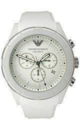 Armani Ceramica Chrono white Dial Mens watch AR1435