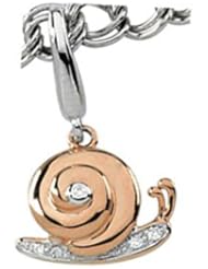 14K Rose Gold .025 cttw Diamond Snail Charm