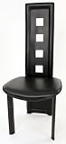 Review A2ZHomeCenter A08BDC4 / Beautiful Set of 4 Black Leather Match Dining Chairs