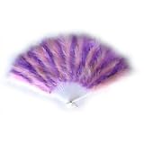 Large baby Pink and Lavender light Puprle Feather Fan, New