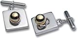 Sterling silver and 18ct yellow gold cufflinks with presentation box. Made in England