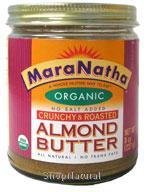 Almond Butter, Crunchy, Roasted, No Salt Added, Organic, 8 oz.