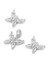 Sterling Silver Sets With Cubic Zirconia - Butterfly