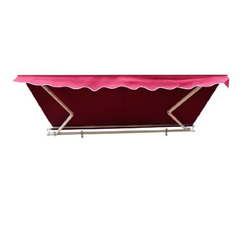 Outsunny 8' x 7' Patio Manual Retractable Sun Shade Awning - Red