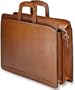 Jack Georges Belting Leather Collection Double Gusset Top Zip - Brown