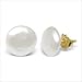 14K yellow gold Coin Stud Freshwater cultured pearl earrings
