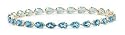 14k Yellow Gold Pear-Cut Coated Blue Topaz Bracelet