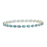 14k Yellow Gold Pear-Cut Swiss Blue Topaz Bracelet