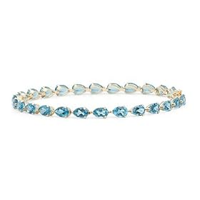 14k Yellow Gold Pear-Cut Coated Blue Topaz Bracelet by Amazon.com Collection