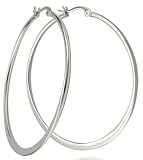 Schmucktrendzone Creolen aus Edelstahl, Silber PVD, Durchmesser ca. 50 mm, antiallergen, Nr. 500022 Creole