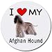 I Love My Afghan Hound Round Mouse Pad