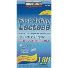 Kirkland Signature Fast Acting Lactase Compare to Lactaid 180 Caplets