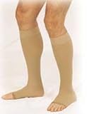 Truform 20-30 Below-Knee Open-Toe Beige Large (pair)