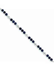 Genuine 14K White Gold White Gold Diamond & Sapphire Bracelet 6 Grams Of Gold 100% Satisfaction Guaranteed.