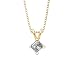 1 ct. H - SI1 Asscher Cut Diamond Solitaire Pendant with Chain (White or Yellow Gold)