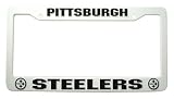 Official NFL Football Pittsburgh Steelers White Auto, Truck License Plate Frame