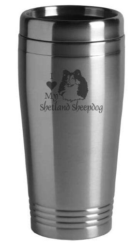 16-ounce Stainless Travel Mug Shetland Sheepdog