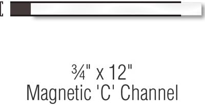 Magnetic "C" Channel Label Holders, 3/4"x12",, Label Holder,Magnetic"C"Channel , 25 Holders / Pack