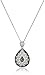 Amazon Collection Sterling Silver and 14k Gold Blue or Black Diamond Pear Shaped Pendant Necklace, 18