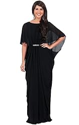 Beaded Chiffon Elbow Length Sleeves Maxi Dress 