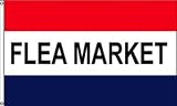 3 x 5 Feet FLEA MARKET Red-White-Blue Nylon - indoor Message Flags Made in US.