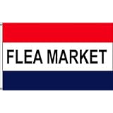 3 x 5 Feet FLEA MARKET Red-White-Blue Nylon - outdoor Message Flags Made in US.