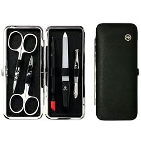 Wusthof Trident 9032 Leather 5-Tool Manicure Set, BLACK