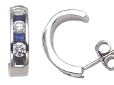 0.80 cts Sapphire Earrings - 18kt White or Yellow Gold LIFETIME WARRANTEE