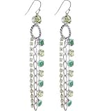 Silver Peridot Austrian Crystal GALA Drop Earrings