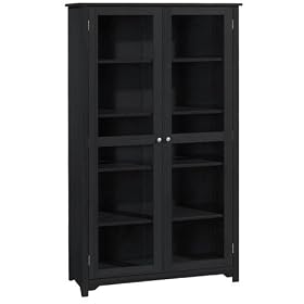 Oxford 36w 5 shelf Bookcase With Glass Doors, FIVE-SHELF 36W, BLACK by Home Decorators Collection
