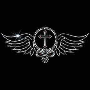 Buy Youth Sweatshirt : Golgotha Skull with Wings and Cross – Embellished Rhinestone Design