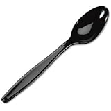 Dixie TH517 - Plastic Tableware, Heavyweight Teaspoons, Black, 1000/Carton
