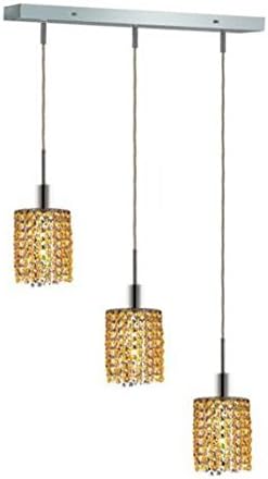 Wiatt Chrome Contemporary 3-Light Pendant Swarovski Elements Crystal in Lt. Topaz (Yellow)-1091D-O-R-LT-SS--14.5" W/D