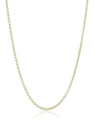 14k Italian Yellow Gold Adjustable Rolo Chain Necklace, 20"