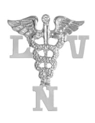 NursingPin - Licensed Vocational Nurse LVN Nursing Pin with Diamond in Silver