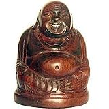 ShalinCraft Smiling Buddha Sculptures In Wood Carving Handmade Indian Arts Crafts Artifacts 5.5