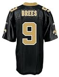 Drew Brees Jersey: Reebok Black Replica #9 New Orleans Saints Jersey - X-Large