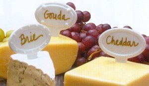 White Porcelain Cheese Labels - RSVP