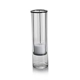 3128aUu 2xL. SL160  Elements Set/2 Glass Hurricanes w/Metal Candle holders