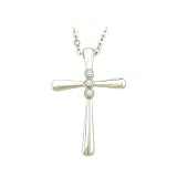Image of 3 Diamond Cross Pendant 0.02 ct. in 14K Yellow Gold with Chain -16''
