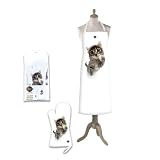 Hana Deka Kitten Apron & Oven Glove Mitt Set