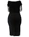 Lalagen +Hot+ Women's Off Shoulder Tassel Plus Size Bodycon Dress, Black, X-Large Plus