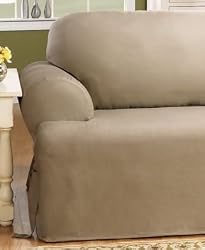 Sure Fit Cotton Duck Chair Slipcover (T- Cushion)