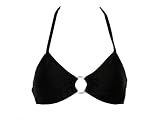 Be Creative Black Halter Bra Swimsuit-top w/Center Ring S