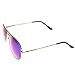 zeroUV Classic Metal Teardrop Color Mirror Lens Aviator Sunglasses w/Spring Hinges (Gold/Blue Mirror)