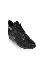 Ruco Line Zapatillas de cuña 200 Jacquard Lame' Heavy (Negro)