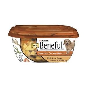 Beneful Prepared Meals Simmered Chicken Medley with Green Beans, Carrots and Wild Rice Dog Food Tubs