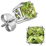 14kt. White Gold, Peridot Fashion Earrings