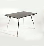 Chrome / Nat Finish Rhonda Small Rectangular Wood Dining Top By Euro Style Furniture