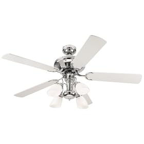 Westinghouse 7855600 Jewel Four-Light 52-Inch Five-Blade Ceiling Fan, White with Frosted... by Westinghouse